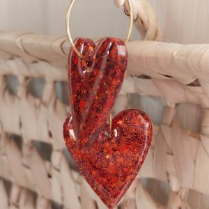 Boucles d'oreilles Constance paillettes oranges