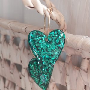 Boucles d'oreilles Constance paillettes vertes