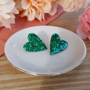 Boucles d'oreilles Joséphine paillettes vertes