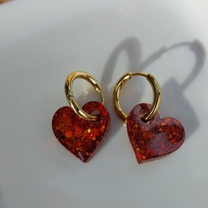 Boucles d'oreilles Juliette paillettes oranges