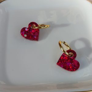 Boucles d'oreilles Juliette paillettes rose fuchsia