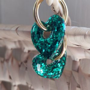 Boucles d'oreilles Adèle paillettes vertes