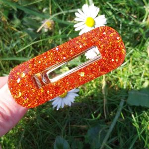 Barrettes - paillettes oranges