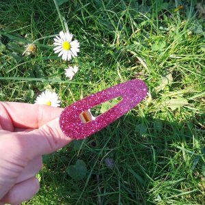 Barrettes - fines paillettes pourpres