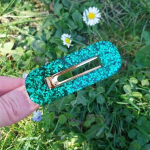 Barrettes - paillettes vertes