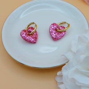 Boucles d'oreilles Adèle - rose Barbie