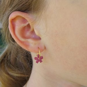 Boucles d'oreilles Rose - Rose violine