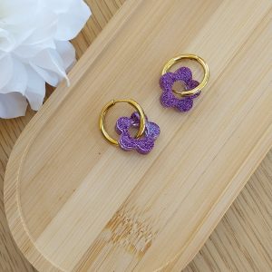 Boucles d'oreilles Elodie - mauve