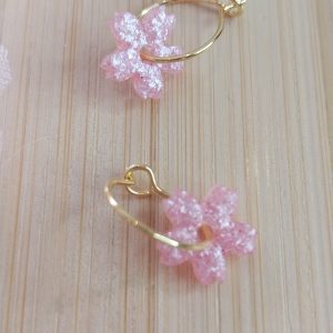 Boucles d'oreilles Rose- Bubble gum