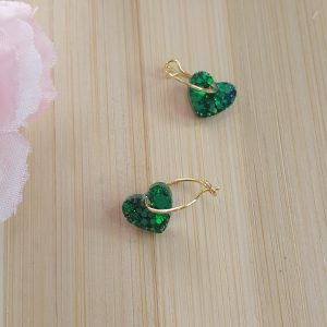 Boucles d'oreilles Violette - Vert