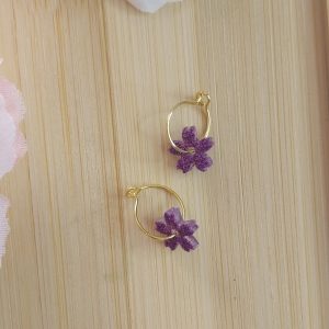 Boucles d'oreilles Rose- Violet