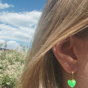 Boucles d'oreilles Violette - Vert fluo -