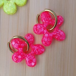 Boucles d'oreilles Florence - Rose fluo -