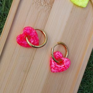 Boucles d'oreilles Adèle - Rose fluo -
