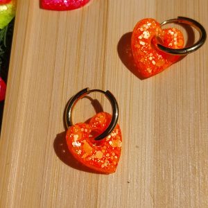 Boucles d'oreilles Adèle - Orange fluo-