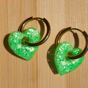 Boucles d'oreilles Adèle - Vert fluo-