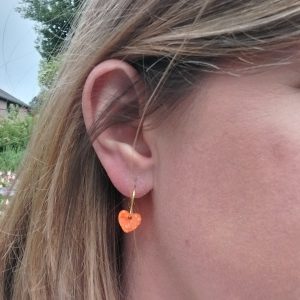 Boucles d'oreilles Violette - Orange fluo -