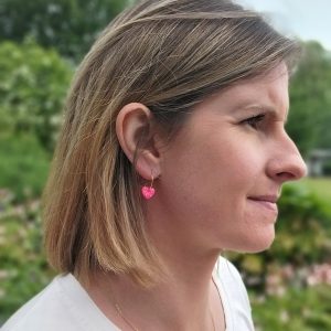 Boucles d'oreilles Violette - Rose fluo-