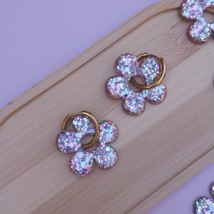 Boucles d'oreilles Laure - Diamant parme -