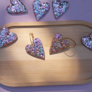 Boucles d'oreilles Constance - Diamant parme-