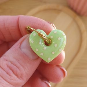Petite Marie - Vert pomme pois rose clair