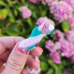 Mini barrette - Chouquette voit la vie en rose et vert
